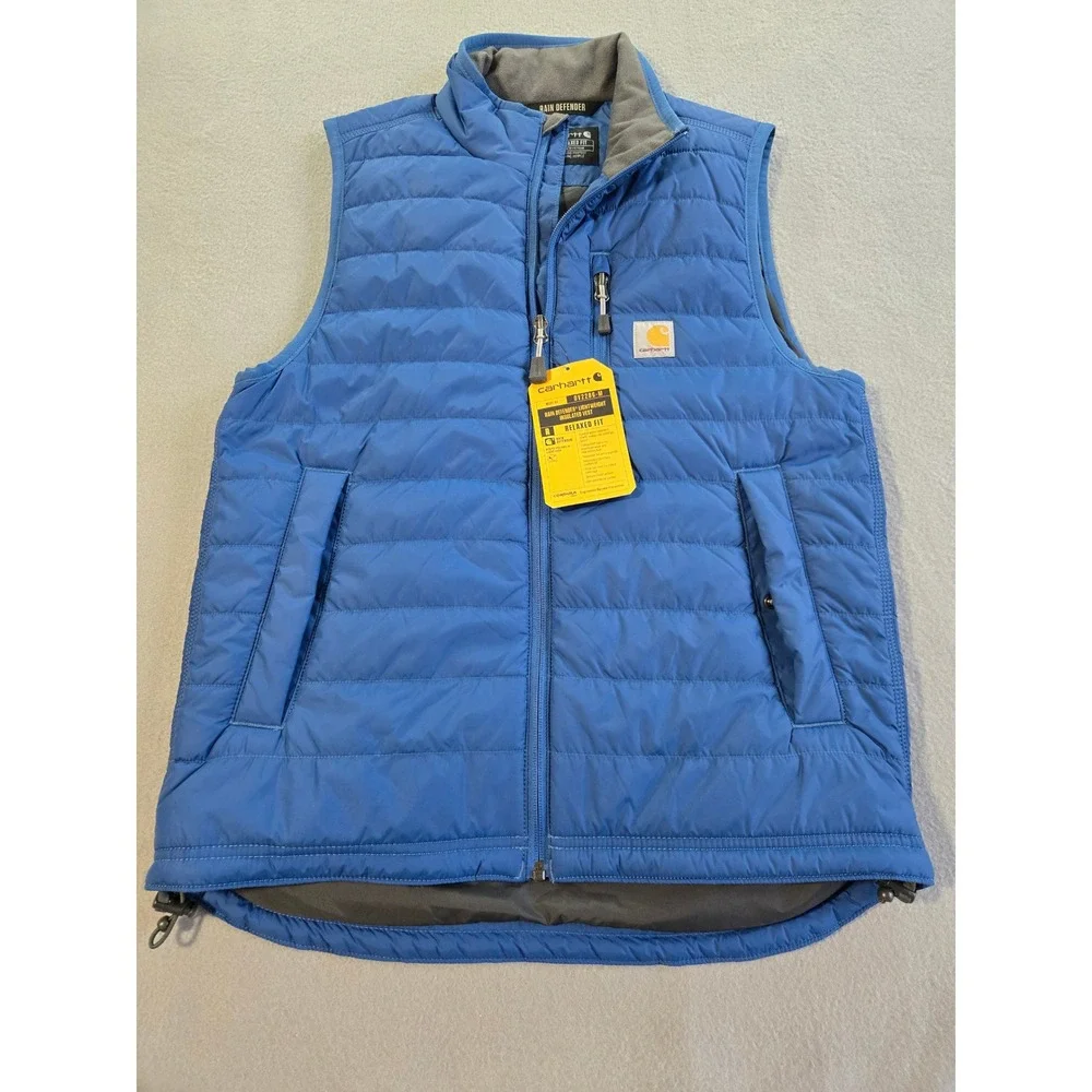 Carhartt Rain Defender Insulated Vest Mens Small Blue Relaxed Fit OV2286-M - Picture 1 of 9